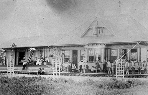 Arlington, TX - Texas and Pacific train depot, ca. 1900